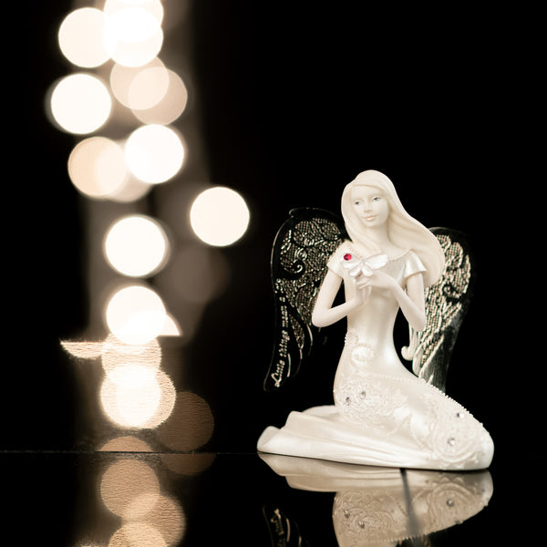 Pavilion Gift Company October Birthstone Angel 3.5" October Angel With Tourmaline Butterfly