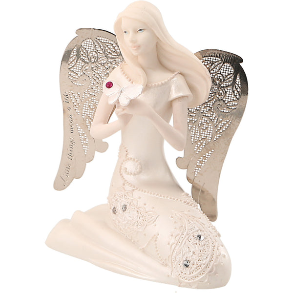 pavilion gift company October Birthstone Angel 3.5" October Angel with Tourmaline Butterfly