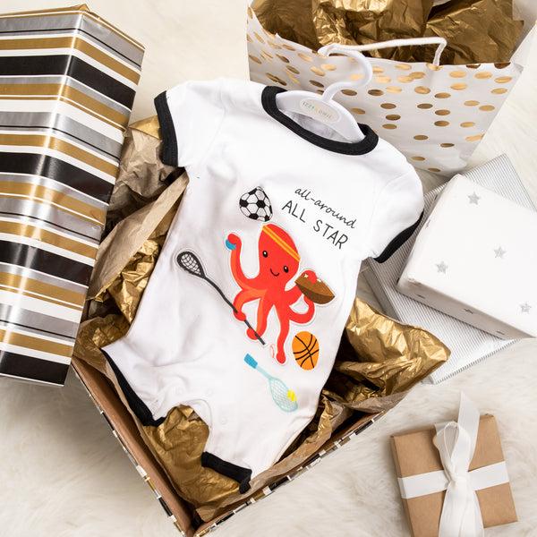 Pavilion Gift Company Octopus All Star 6-12 Months Romper
