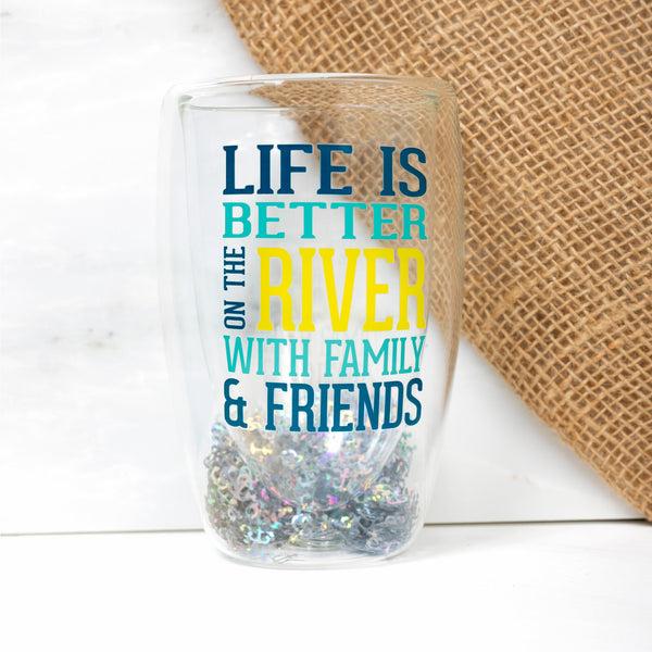 Pavilion Gift Company On The River 14 Oz Double-Walled Glass