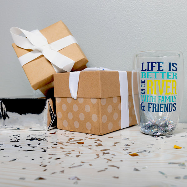 Pavilion Gift Company On The River 14 Oz Double-Walled Glass