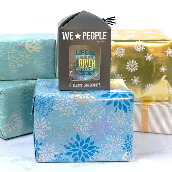 Pavilion Gift Company On The River 4" Iridescent Glass Ornament