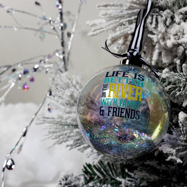Pavilion Gift Company On The River 4" Iridescent Glass Ornament