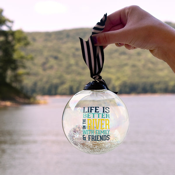 Pavilion Gift Company On The River 4" Iridescent Glass Ornament