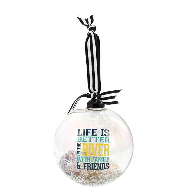 pavilion gift company On the River 4" Iridescent Glass Ornament