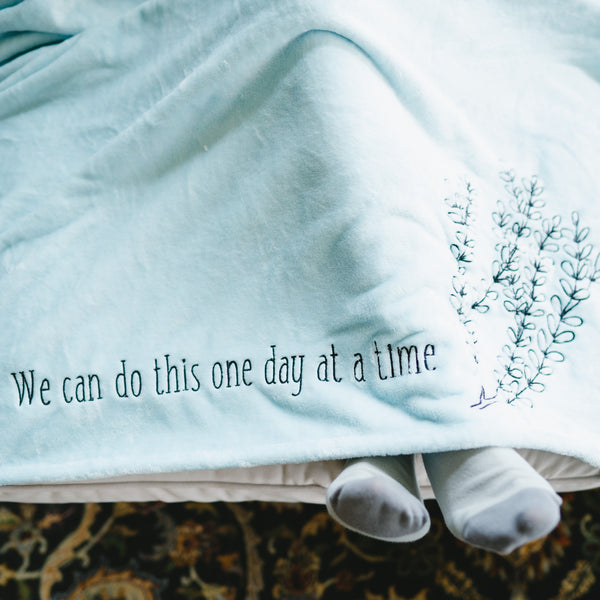 Pavilion Gift Company One Day At A Time 50" X 60" Travel Blanket With Carry Case