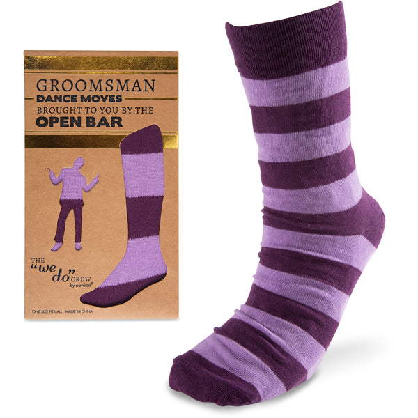 pavilion gift company Open Bar Purple - Men's Cotton Blend Sock