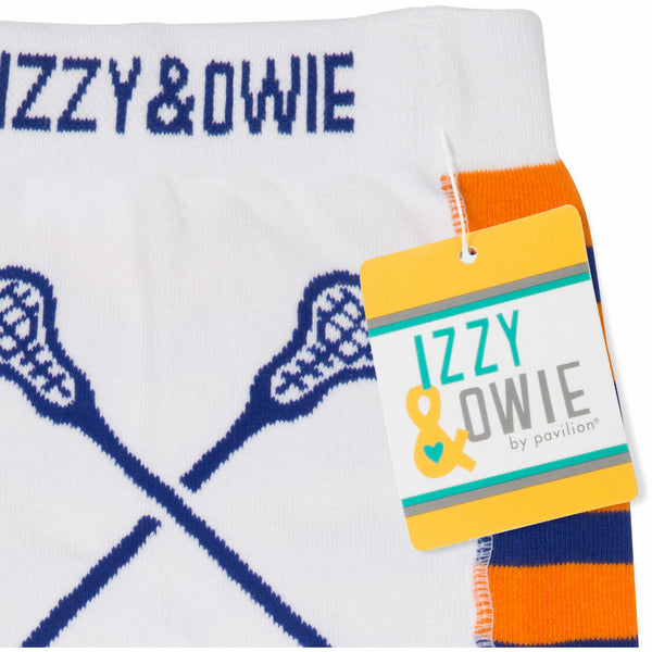 Pavilion Gift Company Orange And Blue Lacrosse 6-12 Months Baby Leggings