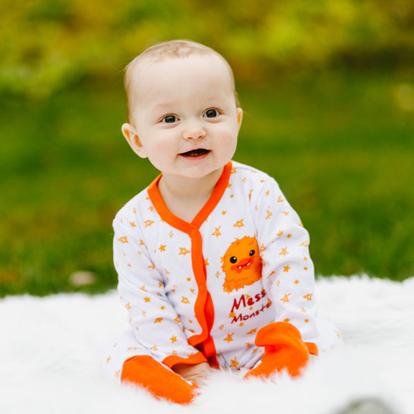 Pavilion Gift Company Orange Messy Monster 0-6 Months Sleeper