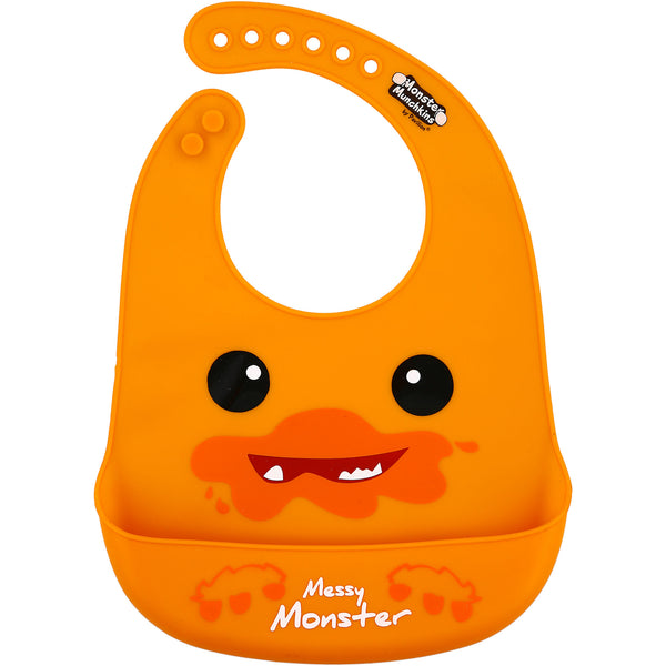 pavilion gift company Orange Messy Monster 12" Silicone Catch All Bib