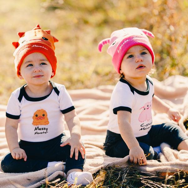 Pavilion Gift Company Orange Messy Monster 6-12 Months Bodysuit