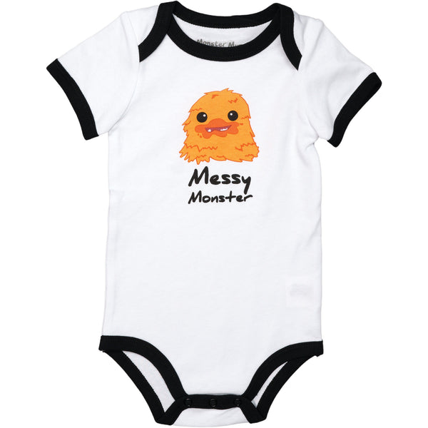 pavilion gift company Orange Messy Monster 6-12 Months Bodysuit