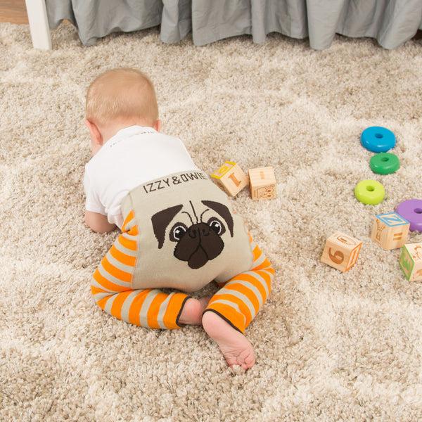 Pavilion Gift Company Orange Pug 6-12 Months Baby Leggings