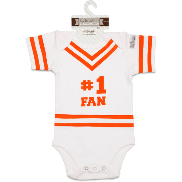 Pavilion Gift Company Orange & White 0-6 Months Infant Onesie