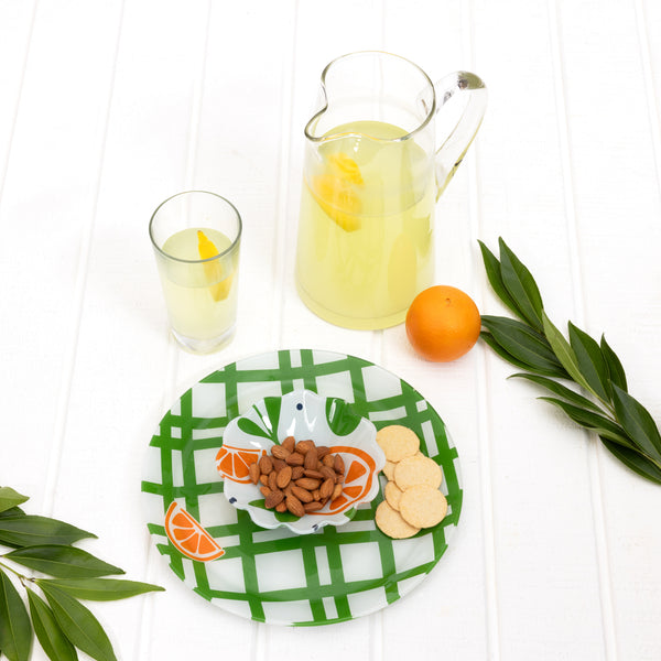 Pavilion Gift Company Oranges 11.5" Glass Platter With Bowl