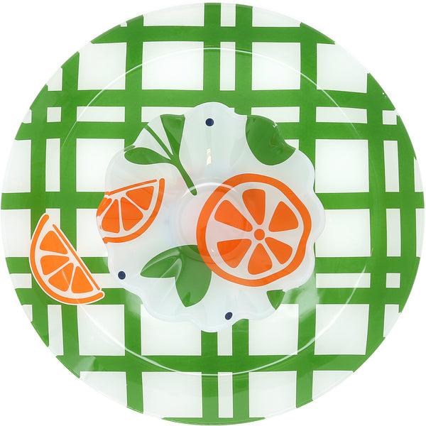 pavilion gift company Oranges 11.5" Glass Platter with Bowl