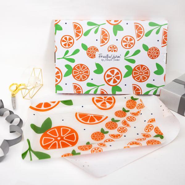 Pavilion Gift Company Oranges 16.75" X 11" Glass Serving Tray