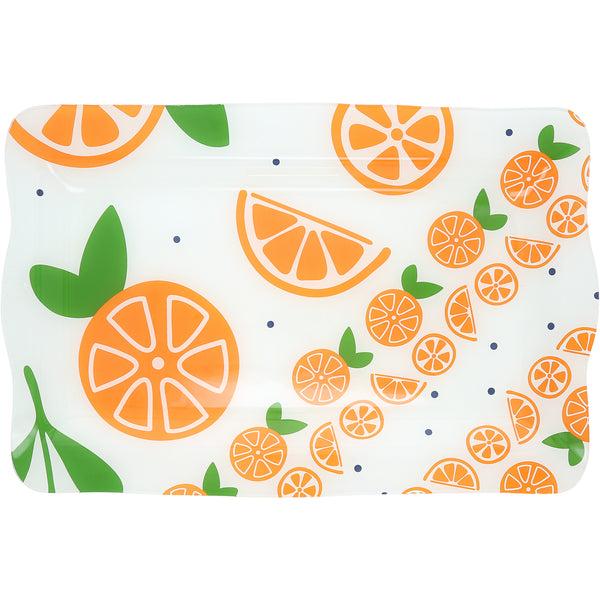 pavilion gift company Oranges 16.75" x 11" Glass Serving Tray