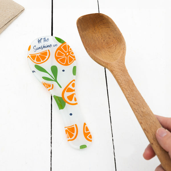 Pavilion Gift Company Oranges 9.25" Glass Spoon Rest