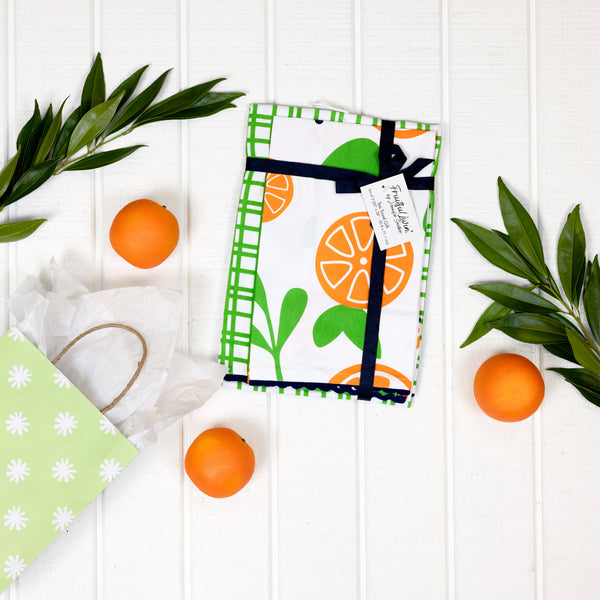 Pavilion Gift Company Oranges Tea Towel Gift Set (2 - 20" X 28")
