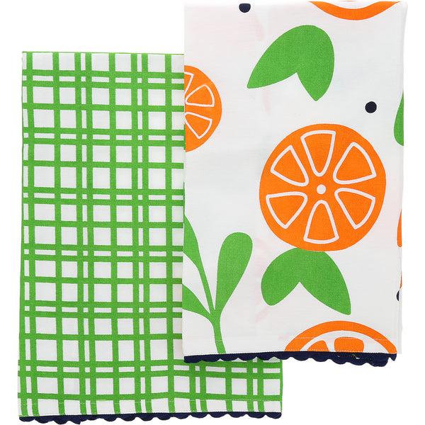 pavilion gift company Oranges Tea Towel Gift Set (2 - 20" x 28")
