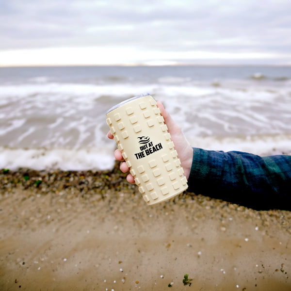 Pavilion Gift Company Out At The Beach 20 Oz Travel Tumbler With 3D Silicone Wrap