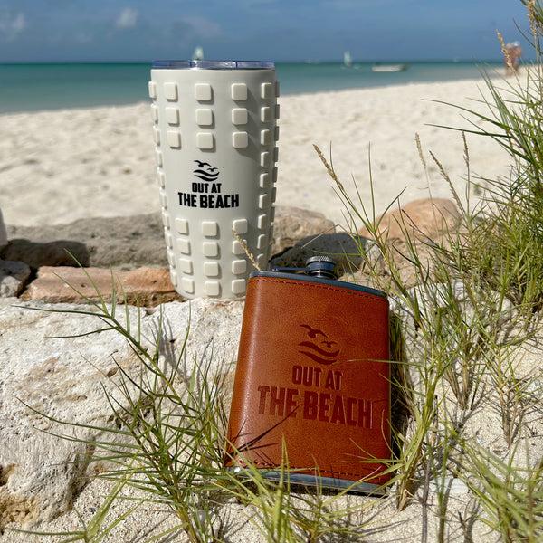 Pavilion Gift Company Out At The Beach 20 Oz Travel Tumbler With 3D Silicone Wrap