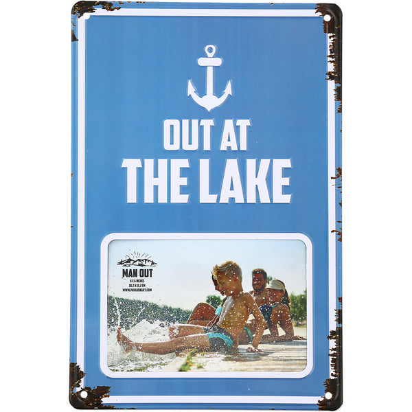 pavilion gift company Out at the Lake 8" x 11.75" Tin Frame (Holds 6" x 4" Photo)