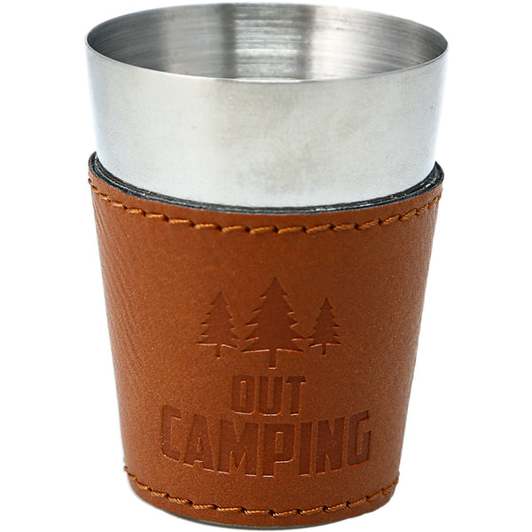pavilion gift company Out Camping Stainless Shot Glass with Sleeve