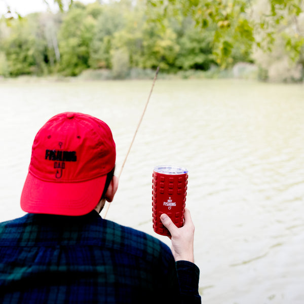 Pavilion Gift Company Out Fishing 20 Oz Travel Tumbler With 3D Silicone Wrap