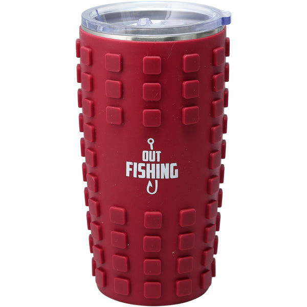 pavilion gift company Out Fishing 20 oz Travel Tumbler with 3D Silicone Wrap
