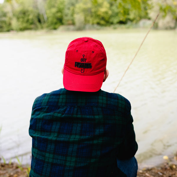 Pavilion Gift Company Out Fishing Red Adjustable Hat