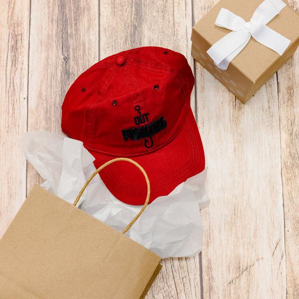 Pavilion Gift Company Out Fishing Red Adjustable Hat