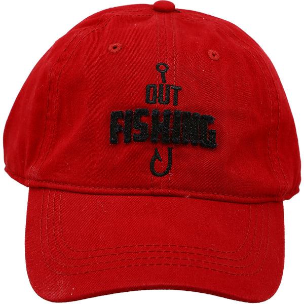 pavilion gift company Out Fishing Red Adjustable Hat
