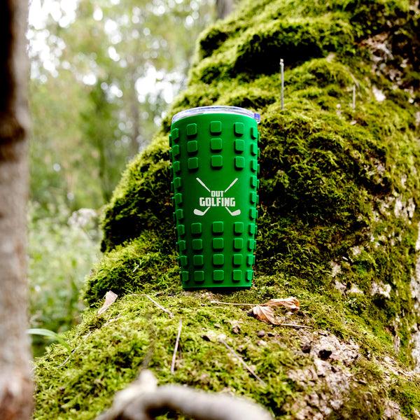 Pavilion Gift Company Out Golfing 20 Oz Travel Tumbler With 3D Silicone Wrap