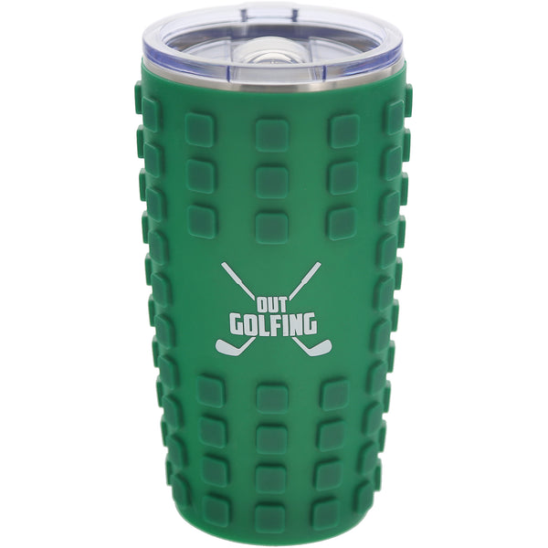 pavilion gift company Out Golfing 20 oz Travel Tumbler with 3D Silicone Wrap