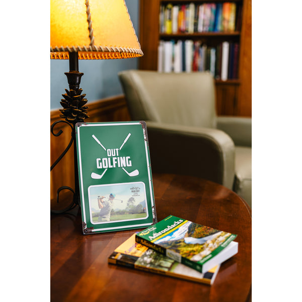 Pavilion Gift Company Out Golfing 8" X 11.75" Tin Frame (Holds 6" X 4" Photo)