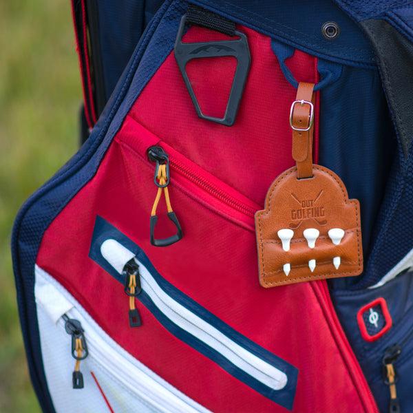 Pavilion Gift Company Out Golfing PU Leather Golf Bag Tag