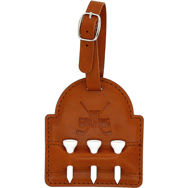pavilion gift company Out Golfing PU Leather Golf Bag Tag