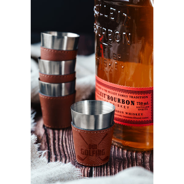 Pavilion Gift Company Out Golfing Stainless Shot Glass With Sleeve