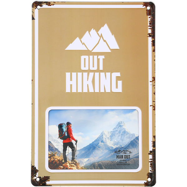 pavilion gift company Out Hiking 8" x 11.75" Tin Frame (Holds 6" x 4" Photo)