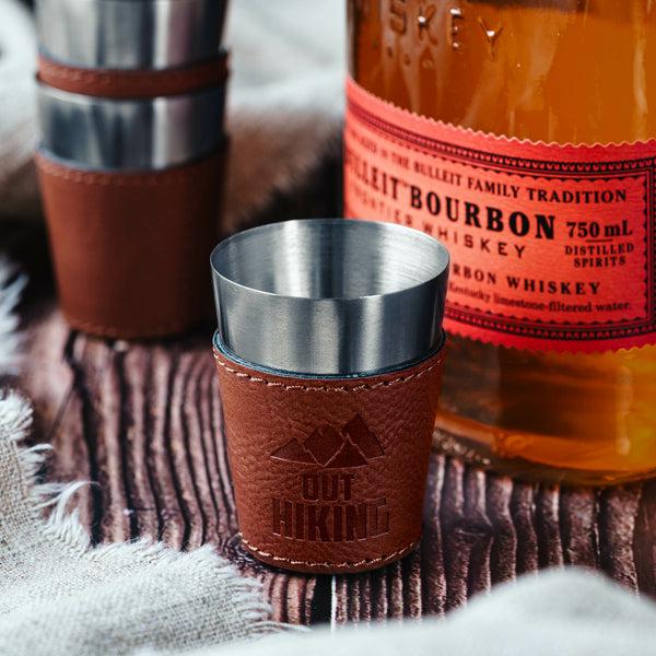 Pavilion Gift Company Out Hiking Stainless Shot Glass With Sleeve