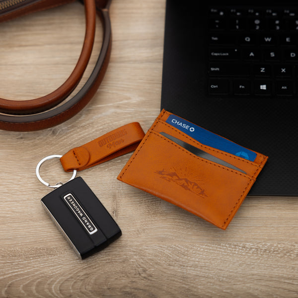 Pavilion Gift Company Outdoors Man PU Leather Keyring & Wallet Set
