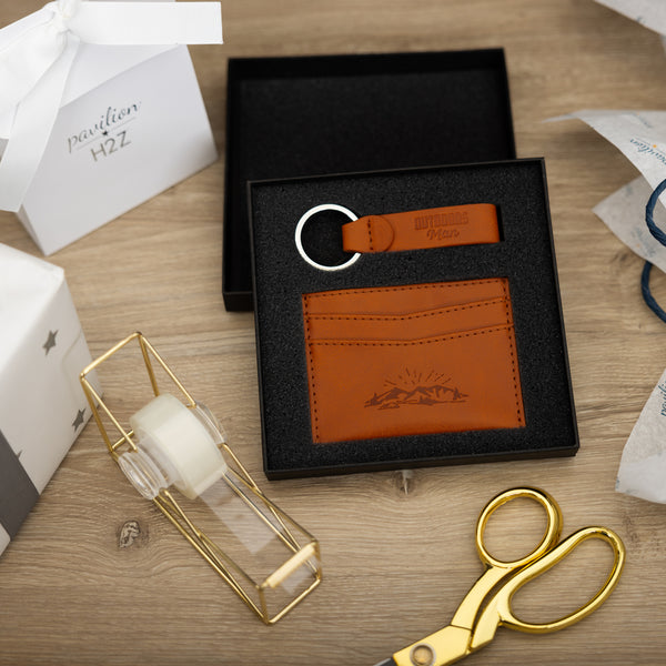 Pavilion Gift Company Outdoors Man PU Leather Keyring & Wallet Set