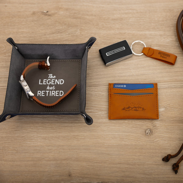 Pavilion Gift Company Outdoors Man PU Leather Keyring & Wallet Set