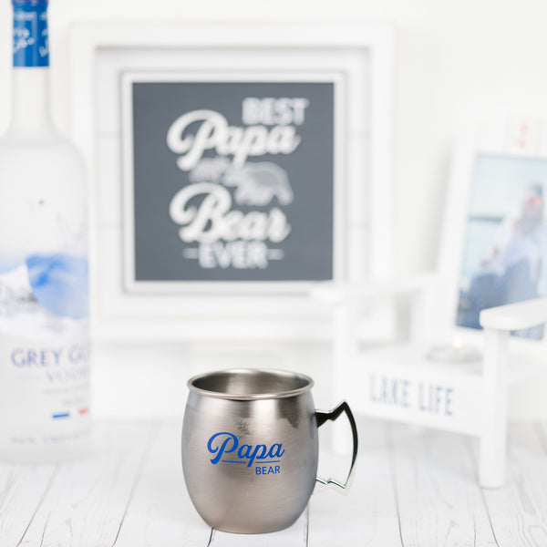 Pavilion Gift Company Papa Bear 20 Oz Stainless Steel Moscow Mule
