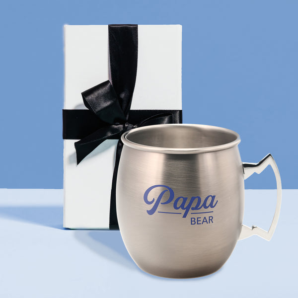 Pavilion Gift Company Papa Bear 20 Oz Stainless Steel Moscow Mule