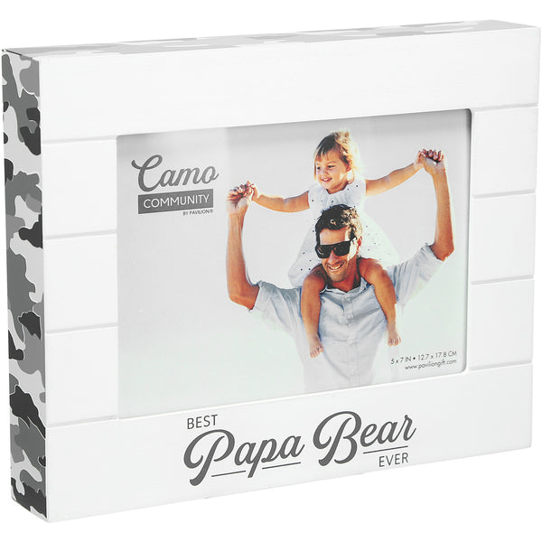 pavilion gift company Papa Bear 9" x 7.25" MDF Frame (Holds a 7" x 5" photo)