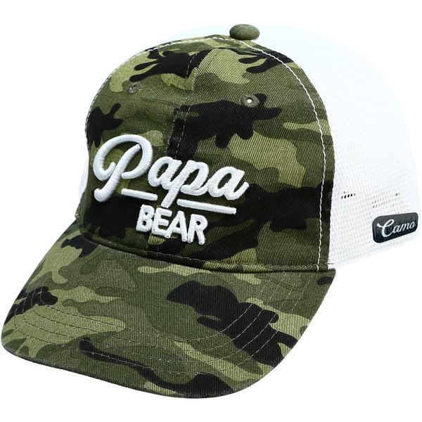 Pavilion Gift Company Papa Bear Green Camo Adjustable Mesh Hat