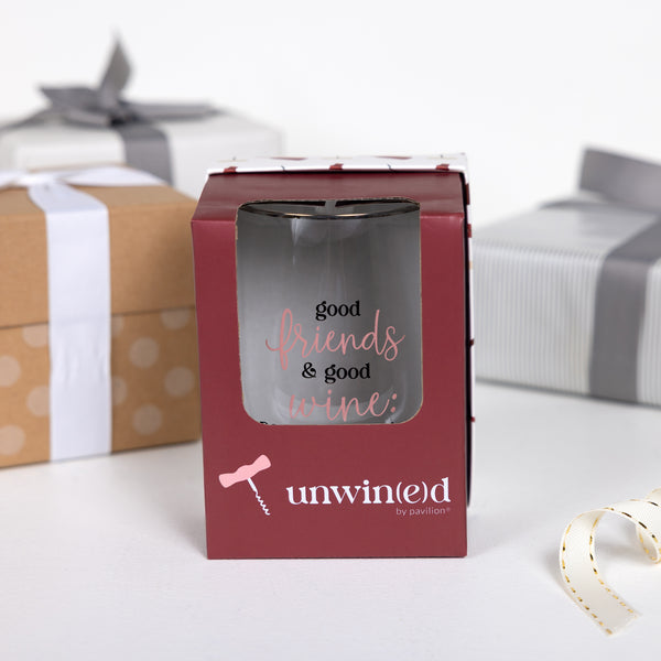 Pavilion Gift Company Partner In Crime Gift Boxed 18 Oz Stemless Wine Glass